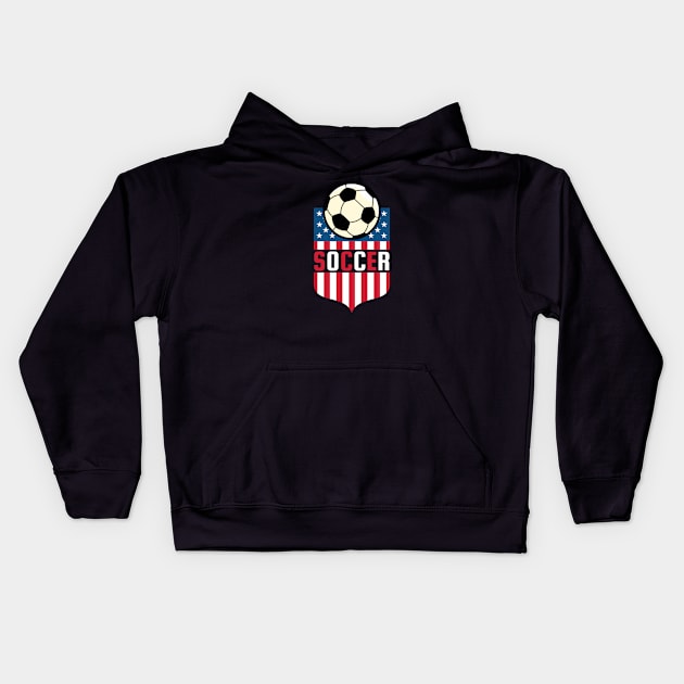 USA Soccer Kids Hoodie by footballomatic